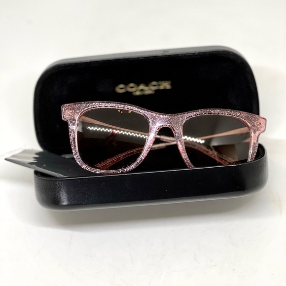 COACH💥NWOT~SOLD💥Transparent Pink Signature C Woman’s Sunglasses - Picture 12 of 14